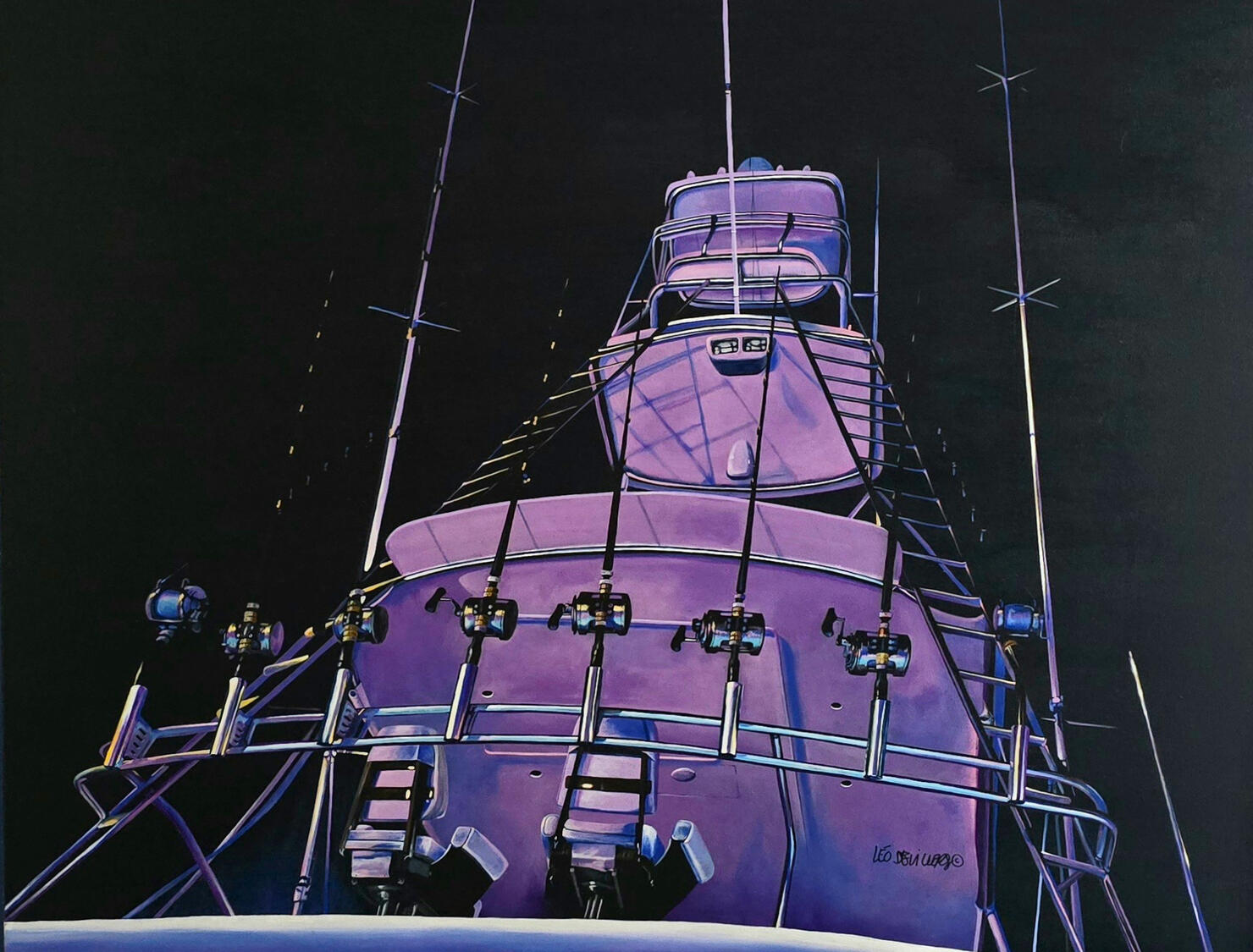 "Ready to Fish!" 36" x 46". Acrylic on canvas. $2100
